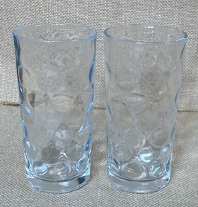 Juego de vasos circulares ópticos de punto transparente vintage Pasabahce MCM - Imagen 1 de 7