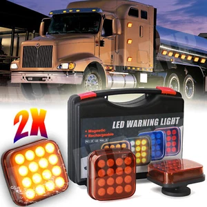 2X Magnetic Wireless Warning Strobe Beacon Light Emergency Flashing Rechargeable - Foto 1 di 10