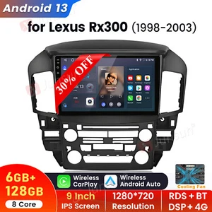 Radio estéreo 8 núcleos 6+128 GB Android13 Carplay GPS WIFI para Lexus RX300 1998-2003 - Imagen 1 de 21
