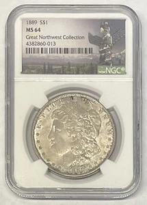 1889 Great Northwest Collection Silver Morgan Dollar NGC MS 64 - Picture 1 of 2