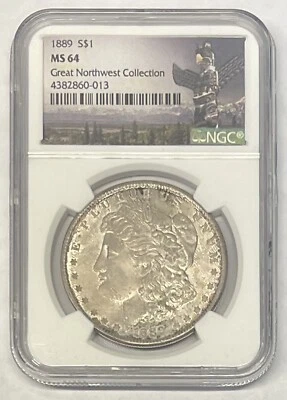 1889 Great Northwest Collection Silver Morgan Dollar NGC MS 64 - Image 1 of 2