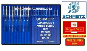 SCHMETZ NM:65 SIZE:9 B-27 DCX27 INDUSTRIAL OVERLOCKER SEWING MACHINE NEEDLES - Picture 1 of 3
