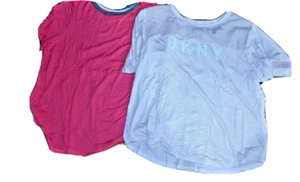 DKNY Sleep Pajama Top Large pink & Coral 2 tops short sleeve NEW - Picture 1 of 11