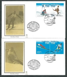 1994 SAN MARINO FDC FILAGRANO GOLD OLIMPIADI LILLEHAMMER NO TIMBRO ARRIVO RD17 - Picture 1 of 1