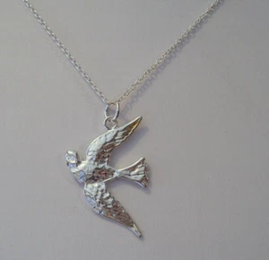NEU 18" 925 STERLINGSILBER VOGEL ANHÄNGER HALSKETTE #TG - Bild 1 von 4