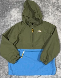 L.L. Bean Anorak Jacket Youth L 6x 7 Windbreaker Pullover 1/2 Zip Hooded Unisex - Picture 1 of 9