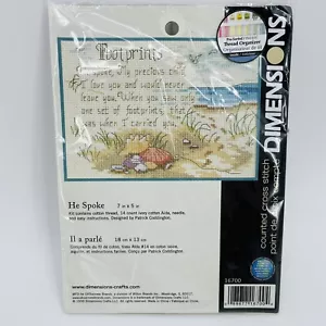Dimensions "He Spoke" Footprints Cross Stitch Kit 16700 Neu Größe 5 x 7 - Bild 1 von 3