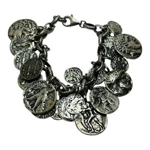 Silpada Sterling 925 Silver Roman Coin B1624 8 in Bracelet - Picture 1 of 6