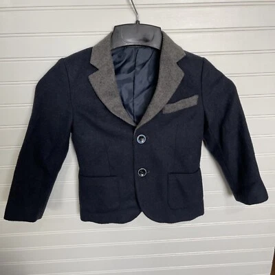Английский прачечная для мальчиков Blazer пальто размер 4 темно-синий серый - Изображение 1 из 4
