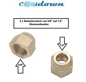 4 x Reduzierstück 5/8" (Innengewinde) auf 1/2" Messing Klima Überwurfmutter - Bild 1 von 1