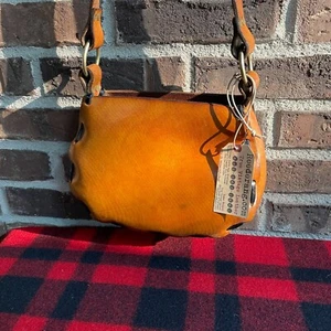 VINTAGE HANDGEFERTIGTE 1970ER COGNAC DICKER SATTEL LEDER TASCHE HANDTASCHE MUNITION TASCHE R $ 598 - Bild 1 von 12