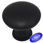 *5 Pack* Cosmas Flat / Matte Black Traditional Solid Round Cabinet Knobs #5305FB