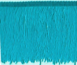 5" TEAL CHAINETTE FRINGE FABRIC TRIM 10 YARDS - Picture 1 of 1