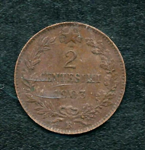 ITALY, 1903, 2 CENTESIMI, COPPER, EXTRA FINE, KM#38 - Picture 1 of 2