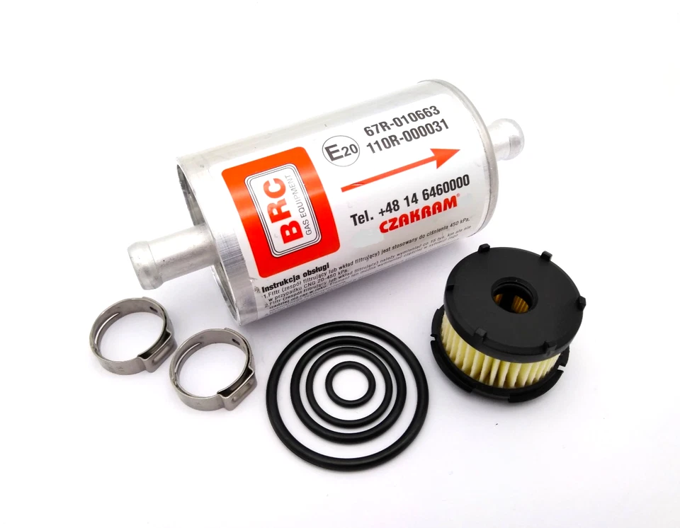 LPG Autogas BRC Gasfilter-Set "czakram" + Schellen