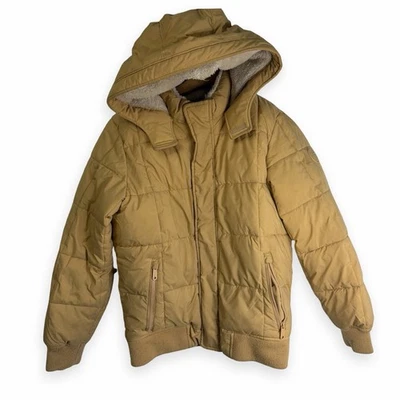 Abrigo acolchado con capucha tostado Abercrombie & Fitch para niños talla 11/12 Foto 1 de 4