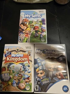 Nintendo Wii:2007-My Sims OG, Kingdom, & Agent Games, Discs & Cases-lot Of 3-euc - Picture 1 of 17