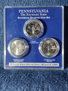 Pennsylvania - 3 quarter uncirculated proof set - Picture 1 of 2