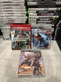 Uncharted 1 + 2 + 3 (Sony Playstation 3, PS3) Complete CIB Tested Lot
