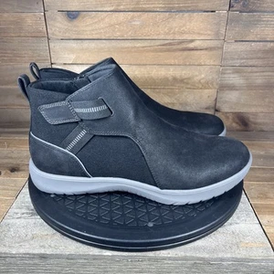 Clarks Womens Size 9.5M Adella Cove Black Fabric Zip Up Ankle Boots Shoes - Foto 1 di 10