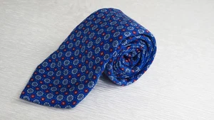 Cremieux Italy Herren Blau Geometrisch Gewebt Seide Luxus Krawatte! - Bild 1 von 8