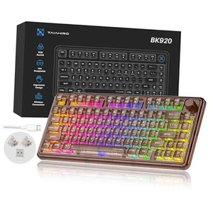 Transparent Mechanical Keyboard, RGB Backlit Wireless Creamy Transparent Brown - Picture 1 of 7