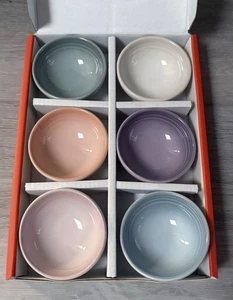 Le Creuset PINCH Bowls PASTEL Multicolor Set of 6 Vancouver Stoneware NEW in BOX - Picture 1 of 6