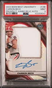 2024 Bowman Best CARSON BECK Prospect Jumbo Relic Patch Auto PSA 9 RPA Autograph - Picture 1 of 3