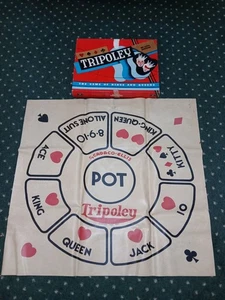 Vintage 1953 Cadaco Tripoley Vinyl Spiel Matte & Box - Bild 1 von 1