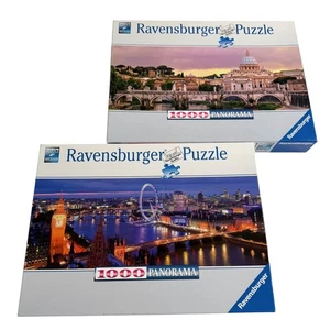 Ravensburger Lot 2 Panorama London Rome 1000 Pcs Puzzles Open Box Sealed Pcs Bag - Picture 1 of 6