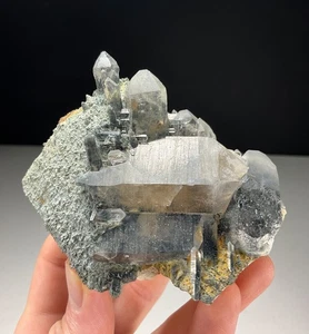 RARE LATTICE QUARTZ (“GITTERQUARZ”) WITH SCHORL FROM ERONGO, NAMIBIA - Picture 1 of 13