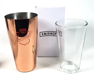 Smirnoff Metall Shaker Dose mit Glas Pint Brandneu in Box - Bild 1 von 8