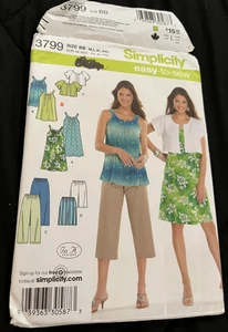 2007 Simplicity EAsy to Sew Pattern 3799 Misses Dress or Tunic Pants+ Sz M-XXL - Picture 1 of 6
