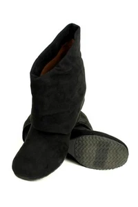 Gentle Souls 'On The Ridge' NEGRO Tobillo Pull on Bota Gamuza Puño Plegable Cuña - Imagen 1 de 8