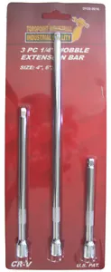 3pcs 1/4" Dr. Wobble extension bar socket set 4"(10cm),6"(15cm),9"(22cm) Taiwan - Picture 1 of 3