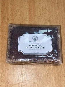 Seife Handmade Olivenöl mit Bourbon-Vanille 100 g Hände Gesicht Körper - Picture 1 of 1