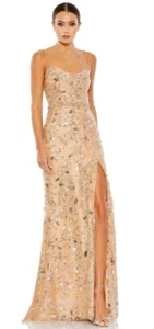 Mac Duggal Gown Dress Size 2 Sleeveless Rhinestone Lace Up Back Prom 68049 - Picture 1 of 19