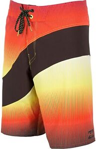 BILLABONG Pulse Platinum X Board Shorts Red/Yellow/Black Mens 32 Surf Swim $60