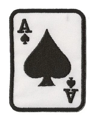 NAGA PATCHES Ecusson patche AS PIQUE NOIR thermocollant Ace Spade patch brodé
