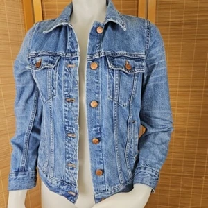 Madewell The Jean Jacket Womens S Pinter Wash Denim Blue Button Classic Trucker - Picture 1 of 10