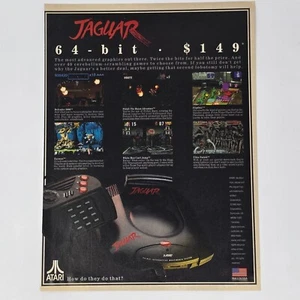 Consola Atari Jaguar 64 bits anuncio/póster arte promocional oficial - Imagen 1 de 2