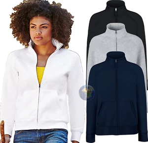 Women's Full Zip Hoodie Fruit Of The Loom Zipper Jacket Premium Pockets - Picture 1 of 5