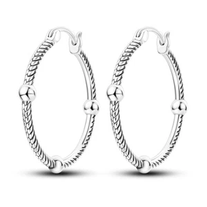 MULA European Big Circle Snake Hoop Ohrringe Frauen Schmuck 925 Sterling Silber - Picture 1 of 5