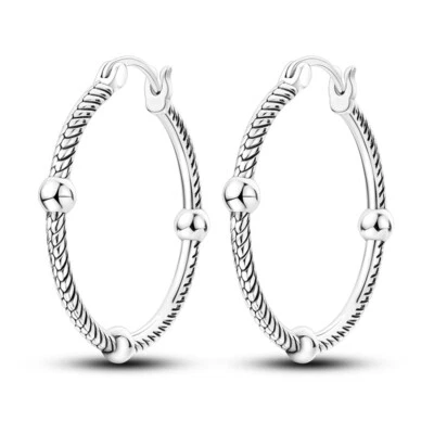 MULA European Big Circle Snake Hoop Ohrringe Frauen Schmuck 925 Sterling Silber - Bild 1 von 4