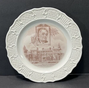 Vintage Canonsburg Pottery FDR Franklin Roosevelt Hyde Park 10" Dinner Plate - Picture 1 of 2