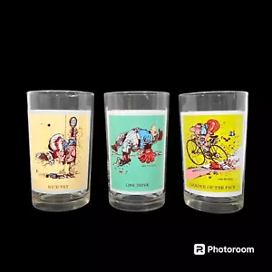 Pepsi Vtg 70s Sport Collector Series Drinking Glasses Gary Patterson Set Of 3 - Picture 1 of 10
