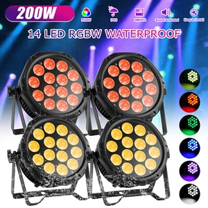 4x200W 4w1 RGBW Wodoodporne 14 LED PAR Wash Stage Light DMX Disco Party Lighting - Zdjęcie 1 z 19