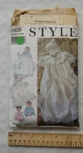 Vintage: Style Pattern No. 2436 dress & Christening robe, 3-18 months - Picture 1 of 2