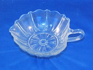 Anchor Hocking Oyster and Pearl Clear Handled Nappy Dish Depression Glass 6 1/4" - Picture 1 of 3