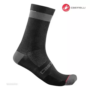 Castelli ALPHA 18 Winter Socks : BLACK/DARK GREY- One Pair - Picture 1 of 2